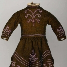 TODDLER'S WOOL BUSTLE DRESS, LATE 1860s