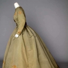 EMBROIDERED SILK DAY DRESS, c. 1865