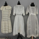 TWO WHITE TEA GOWNS, c. 1914