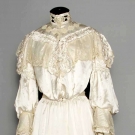 WHITE SATIN TEA GOWN, c. 1902