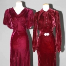 TWO VELVET EVENING GOWNS, 1930s