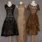 THREE RIBBON LACE PARTY DRESSES, 1950-1965