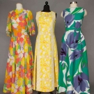 THREE COTTON PRINT HOSTESS DRESSES, 1960-1970s