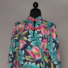 RAYON PRINT "PAKE MU" DRESS, HAWAII, 1940s
