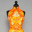 GEOFFREY BEENE ORANGE PRINT DRESS, 1970