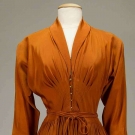 McCARDELL BURNT ORANGE SILK DRESS, 1949