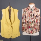 TWO MENS DOUBLE BREASTED VESTS, 19TH C