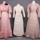 TWO PINK &amp; ONE IVORY DAY DRESS, 1880-1900
