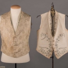 TWO MEN'S OFF-WHITE WAISTCOATS, 1830-1840s