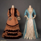 TWO BUSTLED AFTERNOON GOWNS, c. 1875 &amp; 1887-88