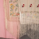 THREE SILK FRINGED SHAWLS, 1900-1950