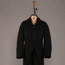 GENTS THREE PIECE BLACK WOOL SUIT, AMERICA, LATE 19TH C