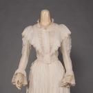 LINGERIE BUSTLE GOWN, 1880-1890s