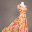 CEIL CHAPMAN SILK CHIFFON GOWN, AMERICA, c. 1940