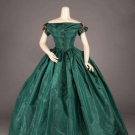 EMERALD GREEN EVENING GOWN, c. 1855