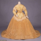 GOLDEN SILK MOIRÉ GOWN, c. 1867-1868