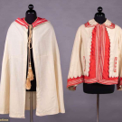 TWO CREAM &amp; RED WOOL OUTER GARMENTS, 1860-1870s