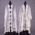 TWO LONG EMBROIDERED OR APPLIQUÉD SHAWLS, 1830-1840s