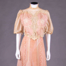 HAND EMBROIDERED TEA GOWN, c. 1910