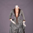 SILK OTTOMAN &amp; VELVET PROMENADE DRESS, NEW YORK, c. 1885