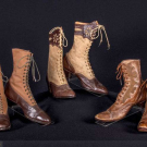 THREE PAIR LADIES LACE UP BOOTS, AMERICA, 1910-1920