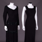 TWO BLACK COCKTAIL OR EVENING DRESSES, 1930-1940s