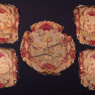 COLONIAL REVIVAL CANVAS EMBROIDERY FURNISHING FRAGMENTS, FRANCE, 1870-1880s