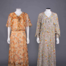 TWO PRINTED SILK SUMMER DRESSES, 1930s
