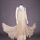 LAMÉ HOUNDSTOOTH BROCADED CHIFFON EVENING GOWN, c. 1930