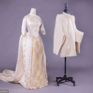TRAINED EVENING GOWN &amp; MATCHING DOLMAN, c. 1889
