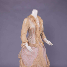 PINA &amp; SILK PROMENADE DRESS, LATE 1880s