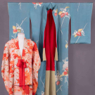 TWO RESIST DYED &amp; PRINTED KIMONO, MID 20TH C