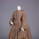 SILK &amp; WOOL DAY DRESS, c. 1870