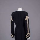 GRAPHIC ARROW MOTIF COCKTAIL DRESS, EARLY 1940s