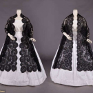 TWO SILK CHANTILLY LACE SHAWLS, 1850-1860s