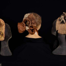 THREE WOVEN STRAW HATS OR BONNETS, 1870s