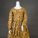 SEAWEED &amp; FLORAL PRINTED DRESS, 1830-1835