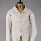 GENT'S WHITE LINEN FROCK COAT, AMERICA, 1840-1855