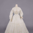 PRINTED COTTON MULL DAY DRESS, c. 1850