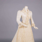 SILK FAILLE &amp; LACE WEDDING DRESS, c. 1891