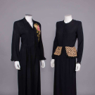 TWO BLACK EMBELLISHED EVENING DRESSES, USA, 1940s