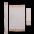THREE SILK EMBROIDERED COTTON TOWELS, LATE 19TH C