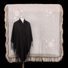 ONE MOURNING &amp; ONE SILK EMBROIDERED SHAWL, 1850s &amp; 1880s