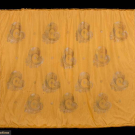 GALLENGA YELLOW SILK &amp; STENCILED WALL HANGING, PARIS, 1925