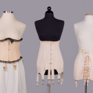 THREE CORSETS W/ ATTACHED GARTERS, USA, 1920s-1940s