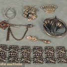 STERLING COSTUME JEWELERY LOT, MID 20th C