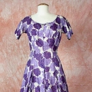 BLOSSOM PRINTED SILK DRESS, 1950s