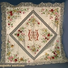 PAINTED SATIN TABLE COVER, EARLY 20th C