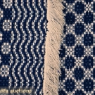 INDIGO &amp; CREAM WOVEN COVERLET, EARLY 19th C