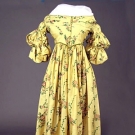 PRINTED WOOL DAY DRESS, c. 1838